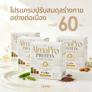โปรตีนพืช almapro 4 กล่อง 60วัน